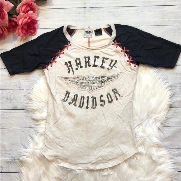 Harley-Davidson Tops - Harley Davidson Logo Criss Cross Tee